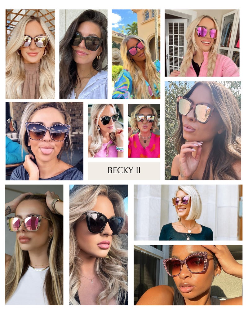 DIFF Becky II Designer Oversized Cat Eye Sunglasses for Women | Leopard Tortoise + Brown Gradient | 100% UV Protection - Image 3